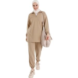 Refka 2 Piece Beige Polo Neck Tracksuit Size 12